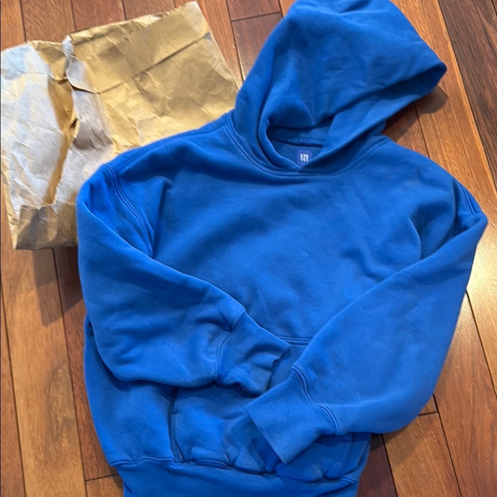 Yeezy kids blue hooded sweatshirt size medium